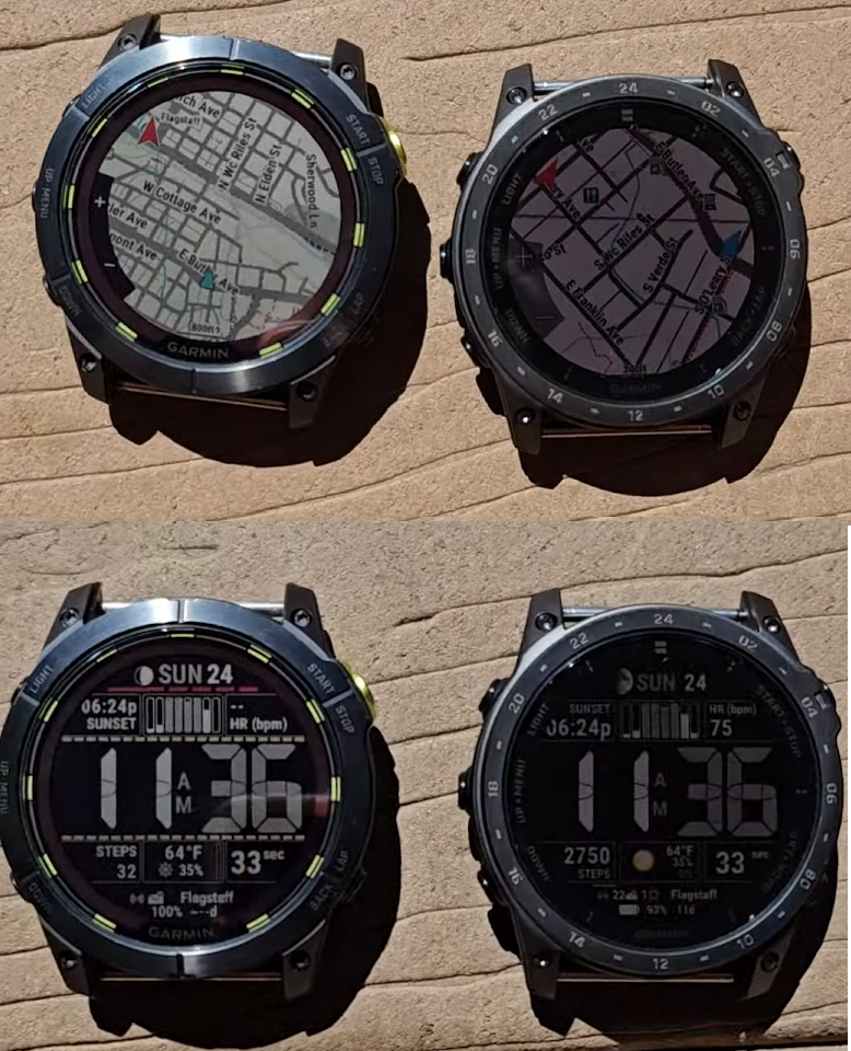 MIP (left) vs. OLED (right)
